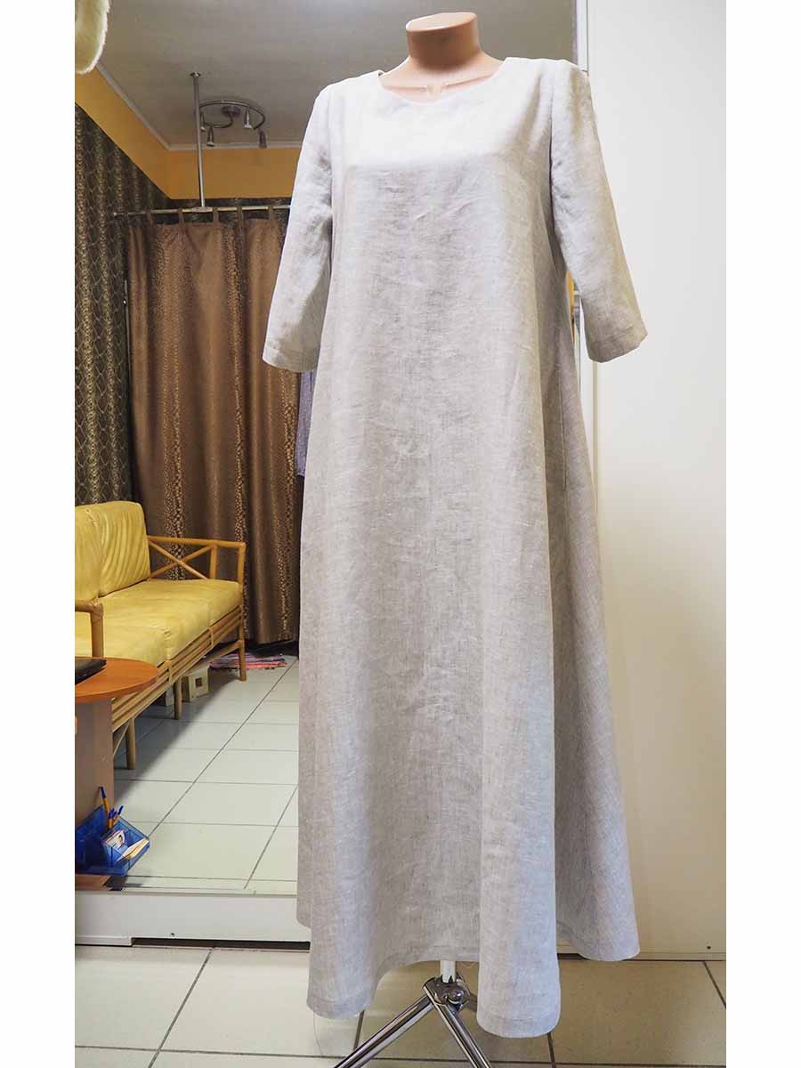 Льняное платье свободного кроя