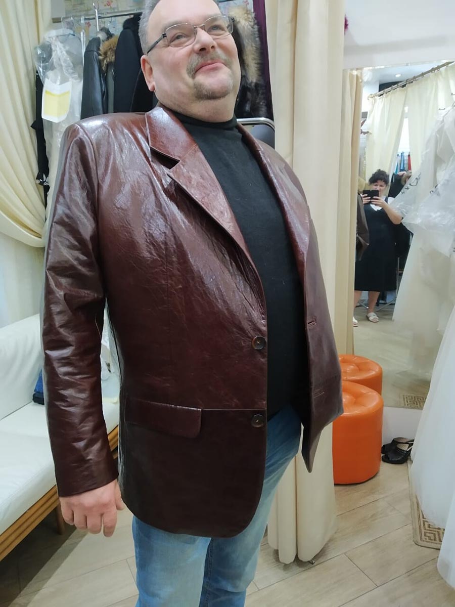 Пиджак из натуральной кожи кантри