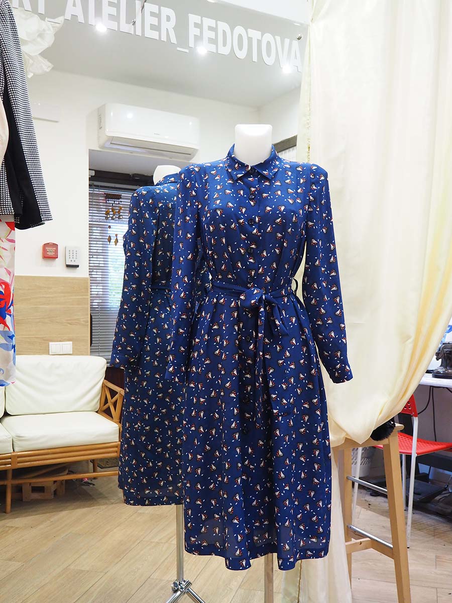 Платье-халат из шелка