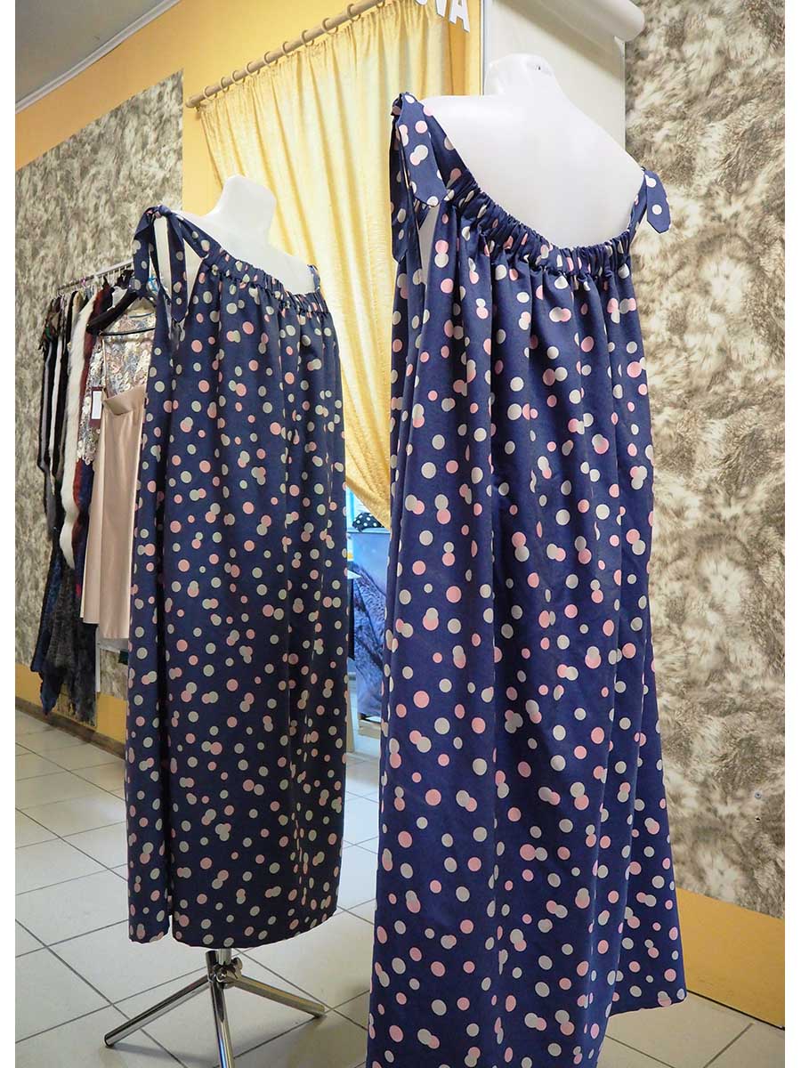 Пляжный сарафан прямого силуэта цвета «индиго»