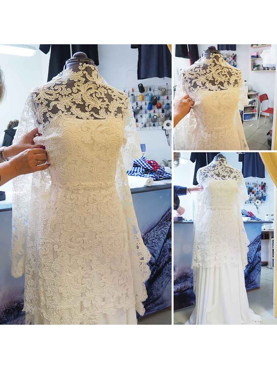 Подгонка свадебного платья