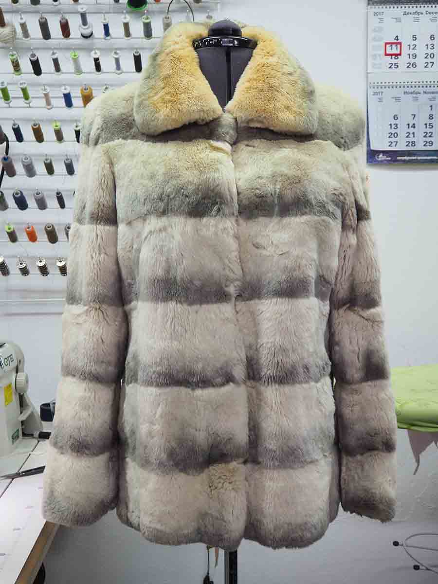 полушубок из меха кролика