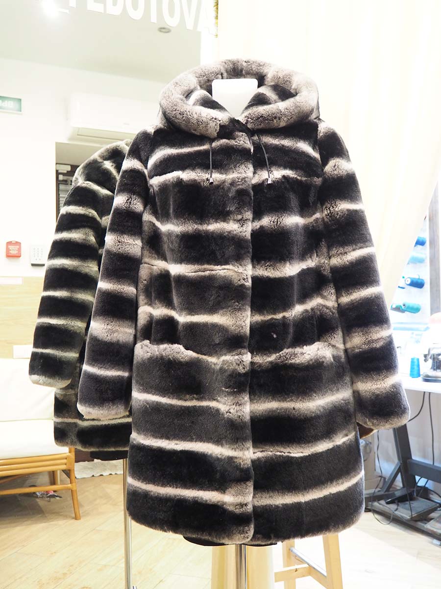 Шуба из меха кролика Рекс