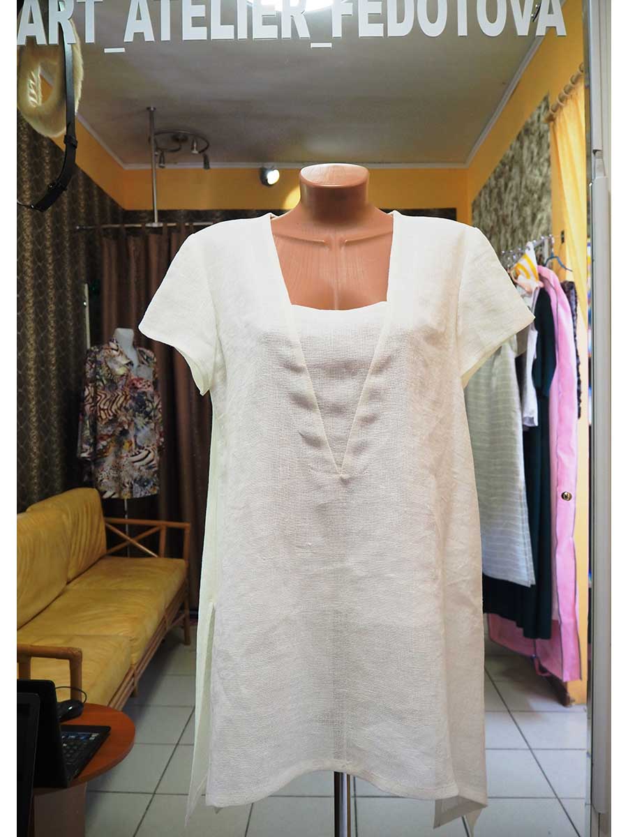 Туника из натурального льна в стиле БОХО